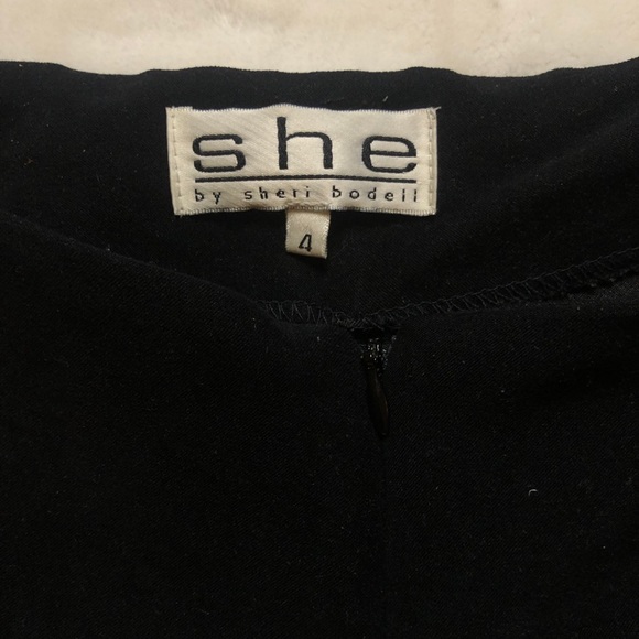 She by Sheri Bodell Vintage Black Front Zip Pants Size 4 - Picture 8 of 10